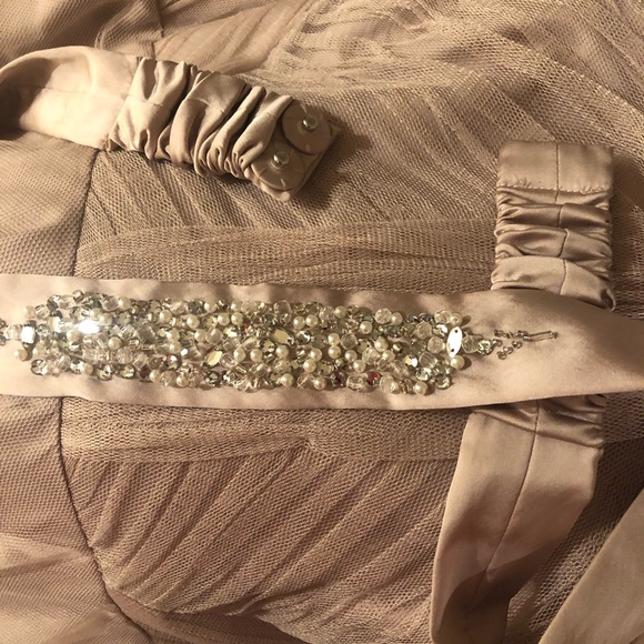 Monsoon Tulle Blush Pink Party Dress Size 18 With a Jeweled Belt - Picture 5 of 5